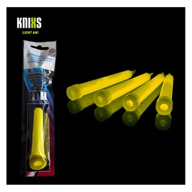 KNIXS - 10 x Power Glow Sticks for 15 Years in Professional Quality, Glow Sticks Individually Packed - 150 x 15 mm - Glow Stick - Premium Yellow Luminous - for Party, Festival, Wedding, Outdoor or