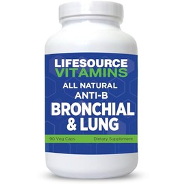 LifeSource Vitamins All Natural Anti-B Bronchial & Lung Support – 14 All Natural Ingredients - 90 Capsules - Proprietary Formula
