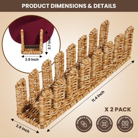 Cantalop Synthetic Rattan Hat Organizer for Baseball Caps – Holds 14 Snapbacks, Trucker & Flat Brim Hats – Stylish Freestanding Display & Storage Rack for Closet, Bedroom, Entryway (2-Pack, Natural)