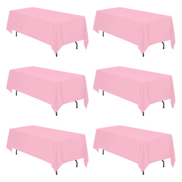 BRILLMAX 6 Pack Pink Tablecloths 70 x 120 Inch for