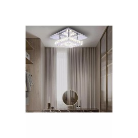 Crystal Light Modern Crystal Chandelier 7.9 Inches Led Ceiling Light MiniSquare Flush Mount
