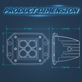Flush Mount LED Pods, Niwaker 2Pcs 5'' 100W CREE Led Work Lights Spot Driving Light Bar Super Bright Truck Reverse Light Waterproof Flush Mount LED Lights for Truck ATV UTV Off Road Tractor RV Boat