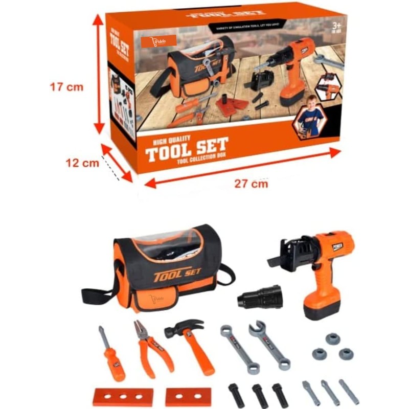iPidelo - Set Juego Herramientas Juguete Tipo Mochila con Taladro