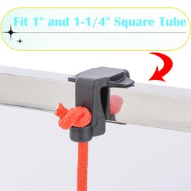 VTurboWay Boat Bumper Clips, Boat Fender Clips for Docking, Boat Square Rail Fender Hangers, 4 Pcs, Black, Nylon UV Resistant Marine Grade