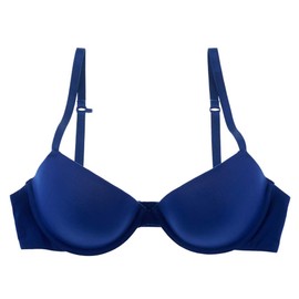 Undies.com Women's Oh Darling Demi Push Up Bra with Ultra-Soft Custom-Knit Microfiber & Underwire Support, 2-Ply Wings, Lightly Lined, J-Hook Closure, 38C, Blue Depths