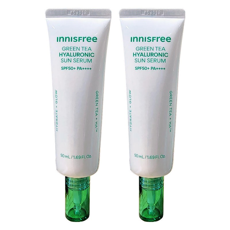 Innisfree 이니스프리 그린티 히알루론산 진정수분 선세럼 50mL 2개 Innisfree Green