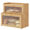 Furshus Double Layer Bamboo Bread Box for Kitchen Counter, Countertop