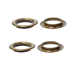 Trimming Shop 40mm Bronze Extra Large Eyelets Rings with Washers Pack of 10 - Grommets for Clothing and Leathercraft, Washers for Vinyl Banners & Canvas Holding