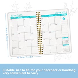 ZITUZY Zeitplan 2025 Notizbuch, Wochenplaner 2025 A5, Tagesplaner 2025, Tragbarer Planer-notizblock, Elastischer Verschluss, Englisches Zeitplan Notizbuch, 72 Innenseiten Notizbuch für Arbeit Studium
