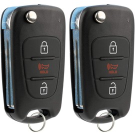 KeylessOption Keyless Entry Car Remote Flip Ignition Key Fob for 2011-2013 Kia Soul 2012-2013 Kia Sportage (Pack of 2)