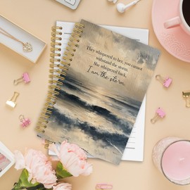 XPH Inspirational Beach Spiral Notebook, Motivational Ocean Journaling Notebooks for Note Taking, Motivational Hardcover Journals for Women 160 Pages 5.5x8.3 Inch, Inspirational Empowerment Gifts