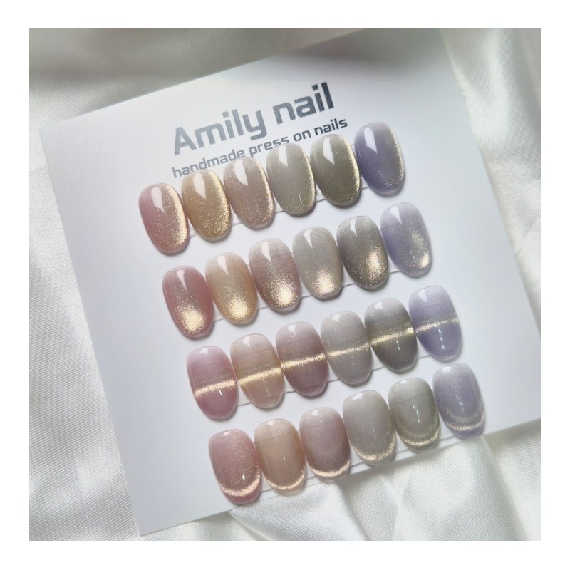 [FW season highly recommended] Champagne gold magnetic gel handmade nail