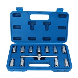12 Pcs Drain Plug Key Socket Set, Axle Oil Sump Spanner Oil Sump Screw Socket Wrench Wrench Steel Car Repair Tools for Engine Gear Box