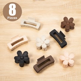 Pinzas para Cabello, Pinzas Pelo para Mujer, Antideslizantes Pinzas para el Pelo, Plástico Coloridas Hair Claw Clips con Resorte Fuerte, Garra Grande Clips para Mujeres(Multicolor) (B)