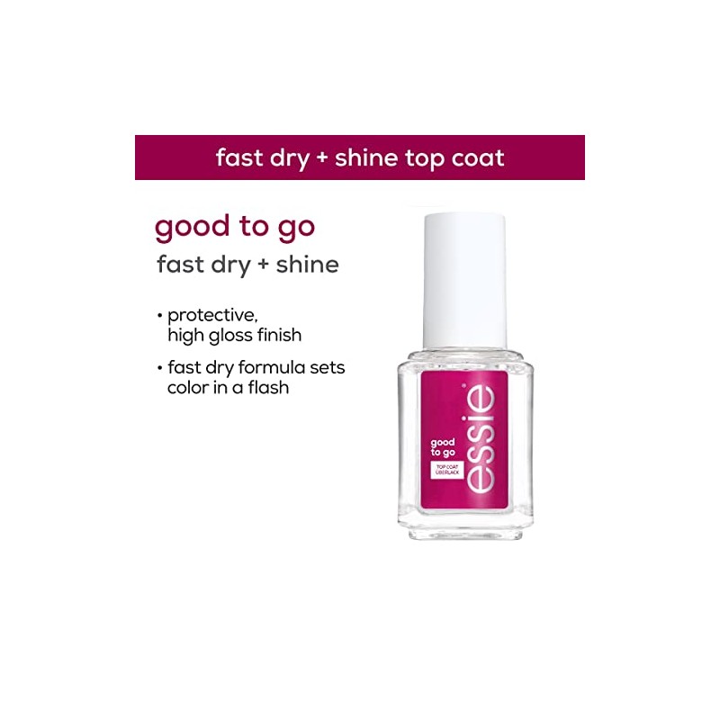 essie good to go top coat, fast dry + shine,