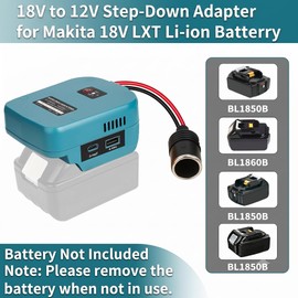 18V to 12V Step-Down Adapter for Makita 18V Battery Power Converter Wheel, DC 12V 10A 120W Buck Converter Regulator for Golf Cart RC Car Truck Light & DIY