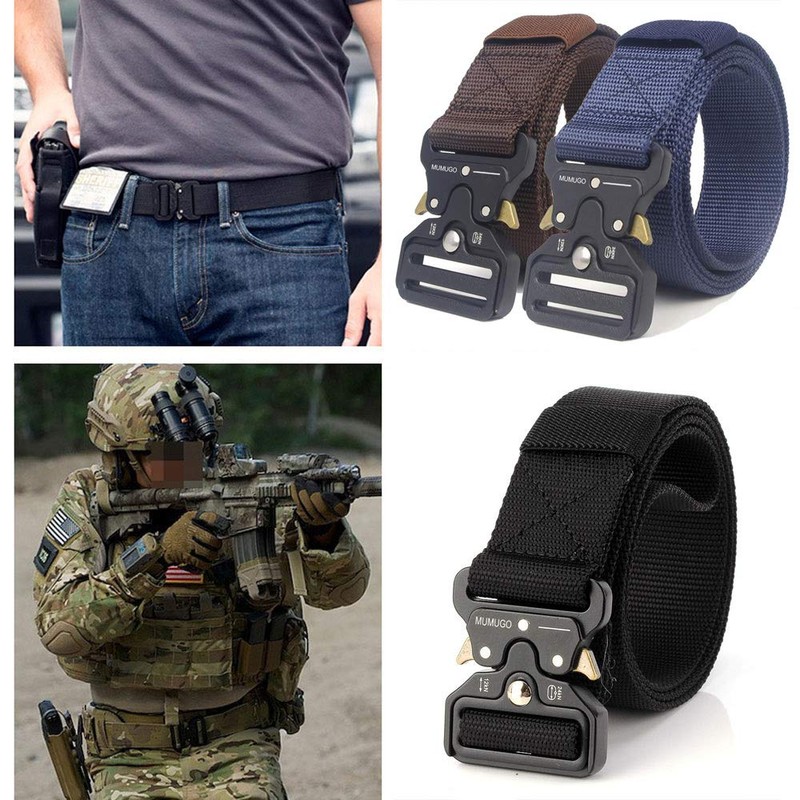 Men Tactical Belt, Military Style Quick Release Nylon Belt, Gift