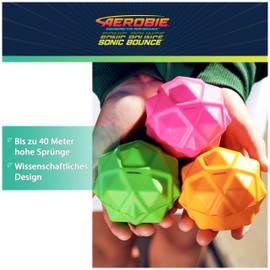 Aerobie Sonic Bounce Ball - Ultimate Bouncy Ball for Outdoor Games, Diameter 6.6 cm, Suitable for Adults and Children Aged 8+