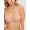 DOBREVA Women's Strapless Bras See Through Sheer Lace Non Padded