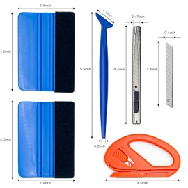 Vinyl Wrap Application Kit, 10 Pcs Premium Plastic Felt Squeegees Trimmers for Car Vinyl, Window Tint Wallpaper Installation, Bubble Free Smoothing Tools with Ergonomic Handles