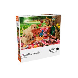 Buffalo Games - Picnic Raiders - 300 Piece Puzzle for Adults, Oversized Large Jigsaw with Easy to Grasp Pieces - Steve Read - Adorable Animals Collection