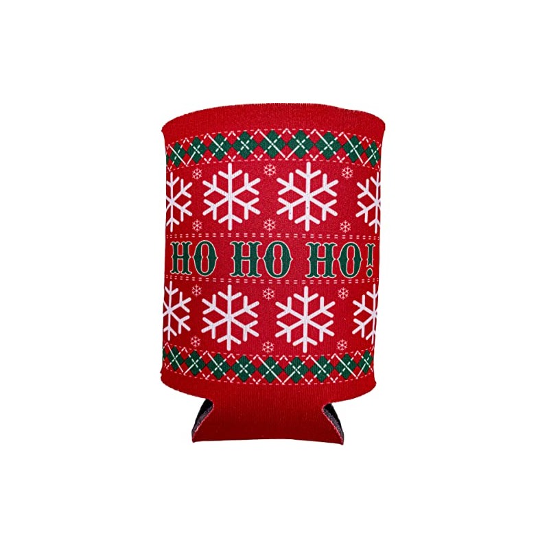 Ho Ho Ho Pattern Christmas Sweater Collapsible Can Coolie