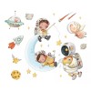 DaraBaby Vinil Decorativo Astronauta Nave Espacial Luna Niño Bebé