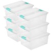 Tribello 6-Pack 12 Qt Stackable Plastic Storage Bins with Lids