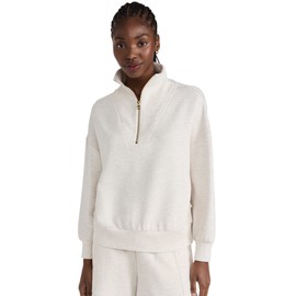 Varley Women's Hawley Half Zip Sweater, Ivory Marl, Off White, L