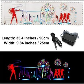 keeda Sound Music Activate Sensor Car Auto Sticker LED Light Equalizer Glow LED Light Audio Voice Rhythm Lamp (Firework, 90x25 cm)
