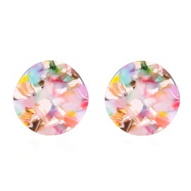 Acrylic Earrings For Women Geometry Sinuous Resin Earrings Bohemia Tortoise Shell Earrings Mottled Statement Stud Earrings Fashion Jewelry (E-Red Floral)