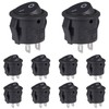 VEXUNGA Rocker Switch Mini Rocker Switch 2-Pin Round Black On/Off