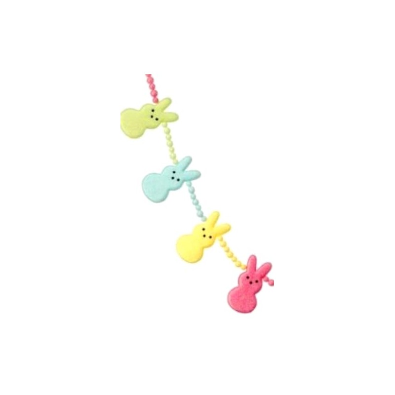 The Bridge Collection 4' Pastel Marshmallow Bunny Garland - Easter