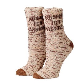 Rite Lite Brown Unique Kosher For Passover Holiday Cozy Slipper Sock With Matzah Print For Pesach and Seder