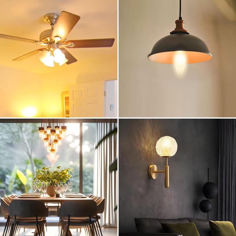 Brtstiun E12 6O Watt Incandescent Candle Light Bulbs, Dimmable B10