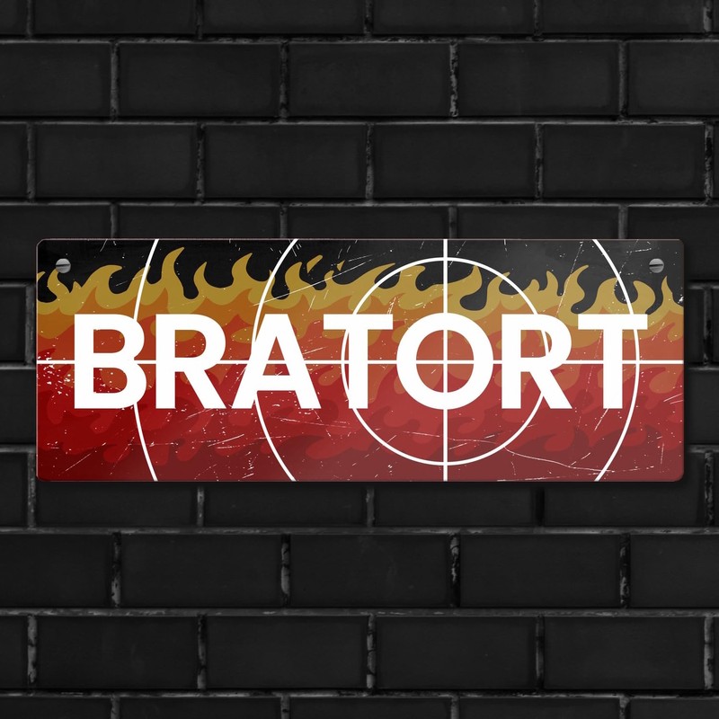 Bratort Metal Sign L 10.5 x 28 cm for the