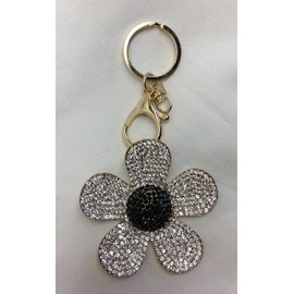 Fashion Bling Rhinestone Flower Keychains Car Key Ring Handbag Keychain for Women Bag Charms Purse Bag Decoration