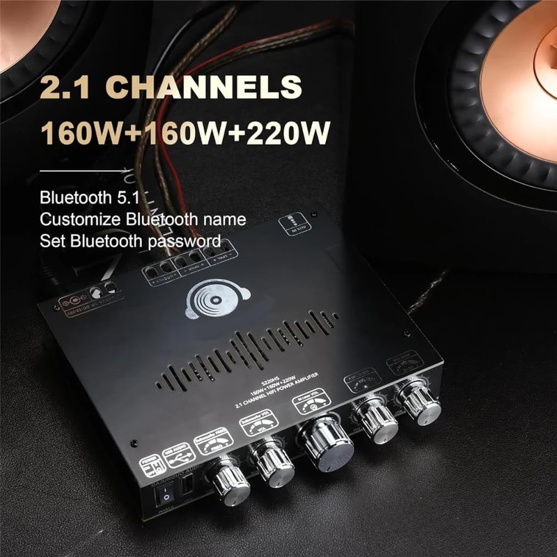 DollaTek 2.1 Channel Bluetooth Amplifier Board High Power Bluetooth Amplifier