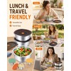 Miradexic 3-Pack Stainless Steel Salad Bowls to Go for Lunch,