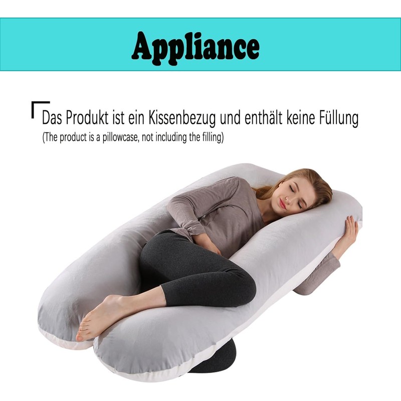 Generisch U-shaped pregnancy pillowcase, side sleeper pillow cover, U-shaped pillowcase,