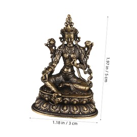 ULTECHNOVO Tara Buddha Statue Retro Brass Buddha Sculpture for Home Decor Tranquil Ornament for Buddhist Believers Elegant Southeast Asian Art for Adding Sacred Atmosphere