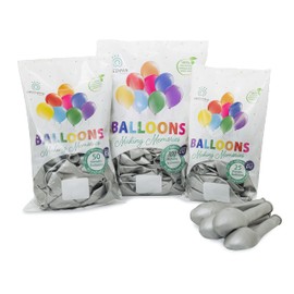 Silver balloons, 100% pure natural latex premium quality, perfect decorations for birthdays, baby showers, weddings and christenings.