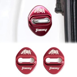 New Suzuki Jimney Striker Cover JB64 Jim Nisiera JB74 Door Lock Cover Door Striker Cover Stainless Steel Rust Resistant Set of 2 (Red)