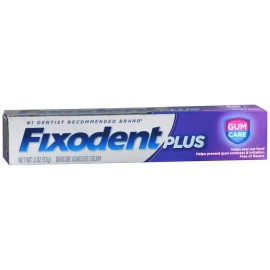 Fixodent Plus Denture Adhesive Cream Gum Care 2 OZ