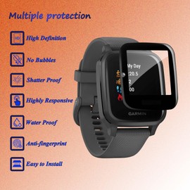 Fyqzio [4 Stück Schutzfolie kompatibel mit Garmin Venu Sq/Garmin Venu Sq Music,Keine Blasen,Anti-Scratch,3D-Curved,HD-Displayschutz für Garmin Venu Sq/Garmin Venu Sq Music