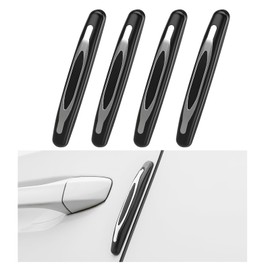 DXNQ 4 PCS Car Door Edge Guards, Anti-Scratch Door Edge Guards Trim Strip with Self Adhesive, Car Door Protector Bumper Guards for Most Cars Trucks SUVs, Exterior Car Accessories (Black)