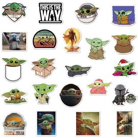 Lanseede 72pcs Baby Yoda Stickers Laptop Bomb Vinyl Waterproof Stickers Variety Pack for Luggage Computer Skateboard Car Motorcycle Decal for Teens Adults…