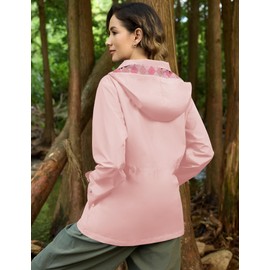 Avoogue Light Jackets for Women Warm Travel Coat Outdoor Windbreaker with Pockets Outdoors Coat for Adults Windbreaker Jacket Pink XXL