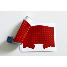 Artisticky Funky Holographic DEFRACTO RED Sticker for Asthma Inhaler (not included)