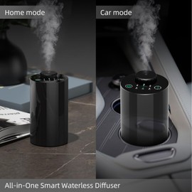 Waterless Diffuser with 120ml Essential Oil,Aromatherapy Atomizing Diffuser,Timer & 3 Mist Levels car Diffuser, Essential Diffuser,Cordless Aromatherapy Diffuser for Car,Room,Office(Black)